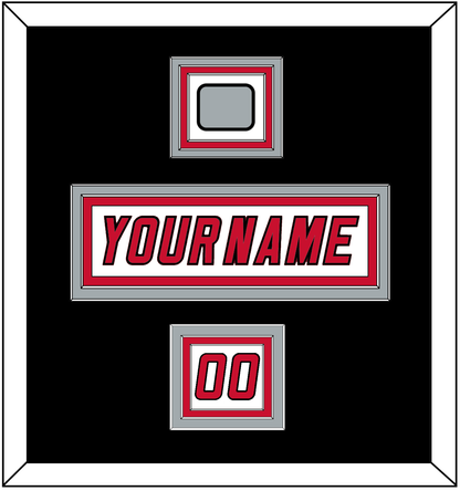 Carolina Nameplate, Number (Shoulder) & 2006 Stanley Cup Finals Patch - Road White Jersey (2000-2007) - Premier Tier 3