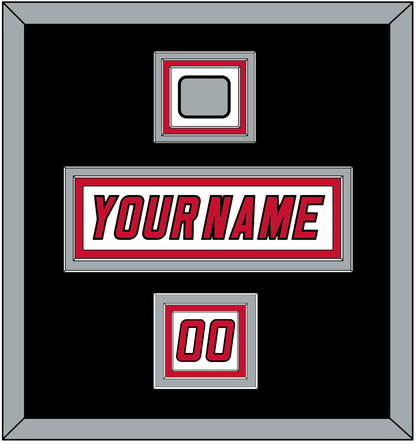 Carolina Nameplate, Number (Shoulder) & 2006 Stanley Cup Finals Patch - Road White Jersey (2000-2007) - Premier Tier 3