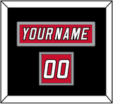 Carolina Nameplate & Number (Shoulder) - Road/Home Red (2000-2007) - Double Mat 3