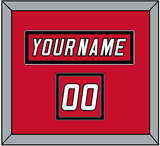 Carolina Nameplate & Number (Shoulder) - Road/Home Red (2000-2007) - Double Mat 2