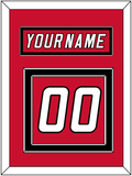 Carolina Nameplate & Number (Back) - Alternate Red (2022-2023) - Double Mat 2