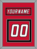 Carolina Nameplate & Number (Back) - Alternate Red (2022-2023) - Double Mat 2