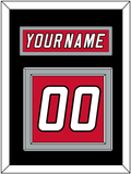 Carolina Nameplate & Number (Back) - Alternate Red (2022-2023) - Double Mat 3