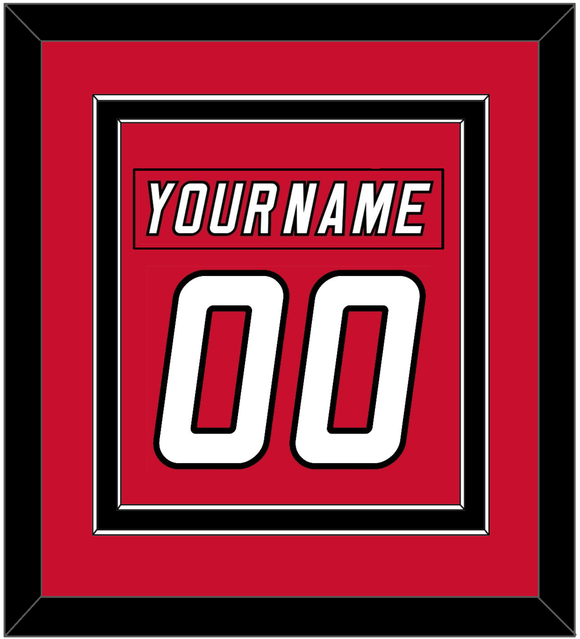 Carolina Nameplate & Number (Back) Combined - Alternate Red - Double Mat 2