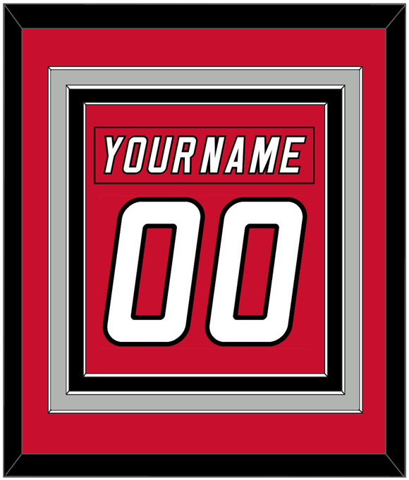Carolina Nameplate & Number (Back) Combined - Alternate Red - Triple Mat 3