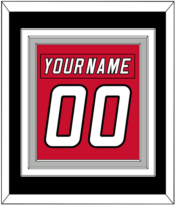 Carolina Nameplate & Number (Back) Combined - Alternate Red - Triple Mat 4