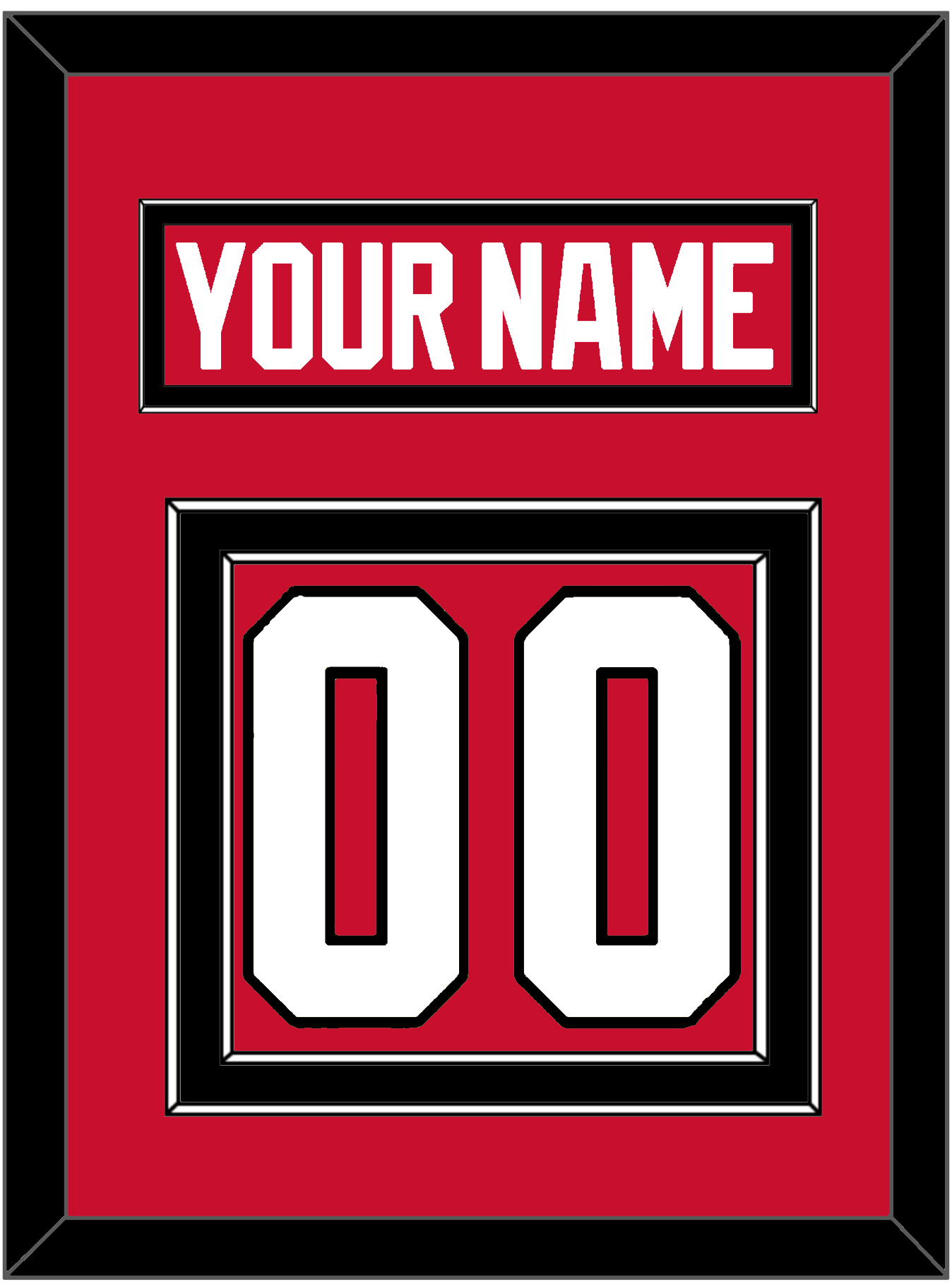Chicago Nameplate & Number (Back) - Home Red (2007-2017) - Signature Tier 2