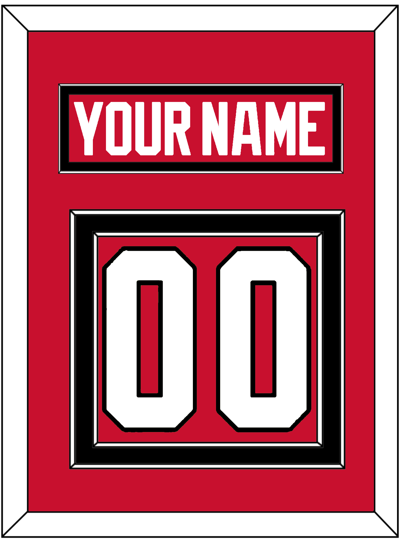 Chicago Nameplate & Number (Back) - Road/Home Red (1999-2007) - Signature Tier 2