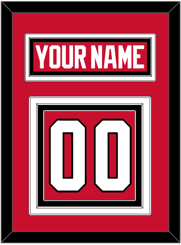 Chicago Nameplate & Number (Back) - Home Red - Triple Mat 2