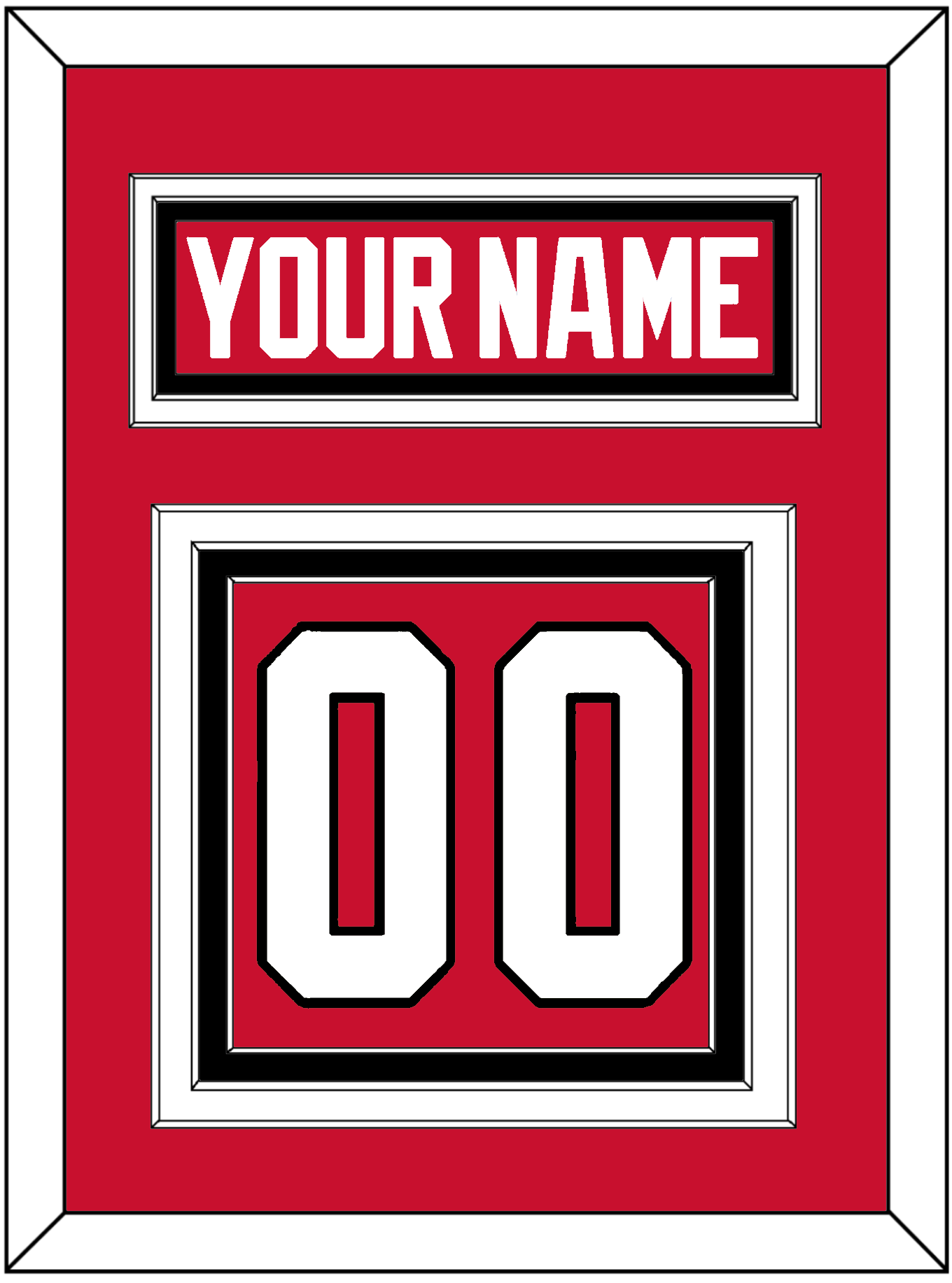 Chicago Nameplate & Number (Back) - Home Red (2007-2017) - Premier Tier 2