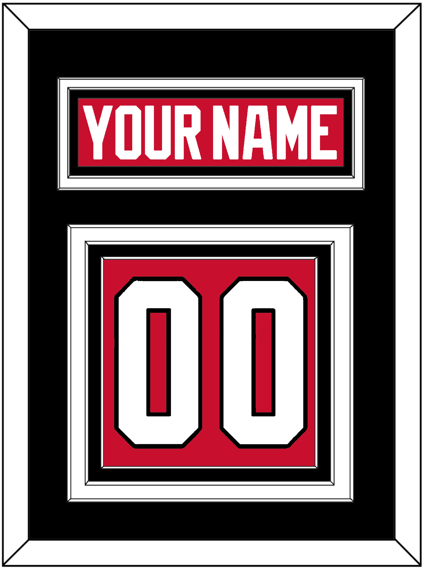 Chicago Nameplate & Number (Back) - Home Red - Premier Tier 3