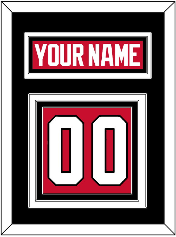 Chicago Nameplate & Number (Back) - Home Red - Triple Mat 3