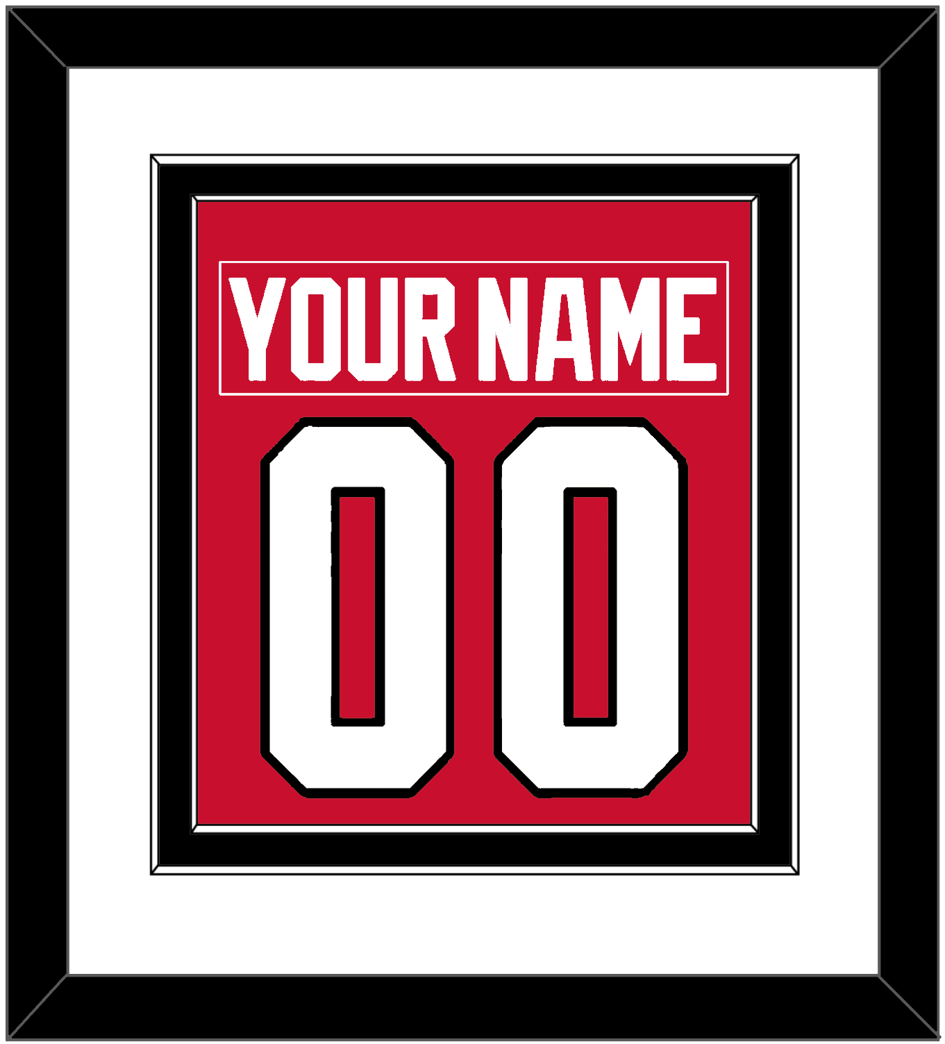 Chicago Nameplate & Number (Back) Combined - Home Red (2007-2017) - Signature Tier 1