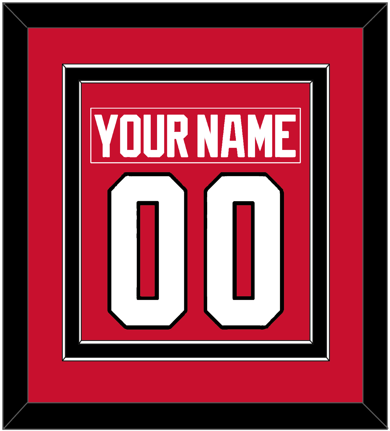 Chicago Nameplate & Number (Back) Combined - Home Red - Signature Tier 2