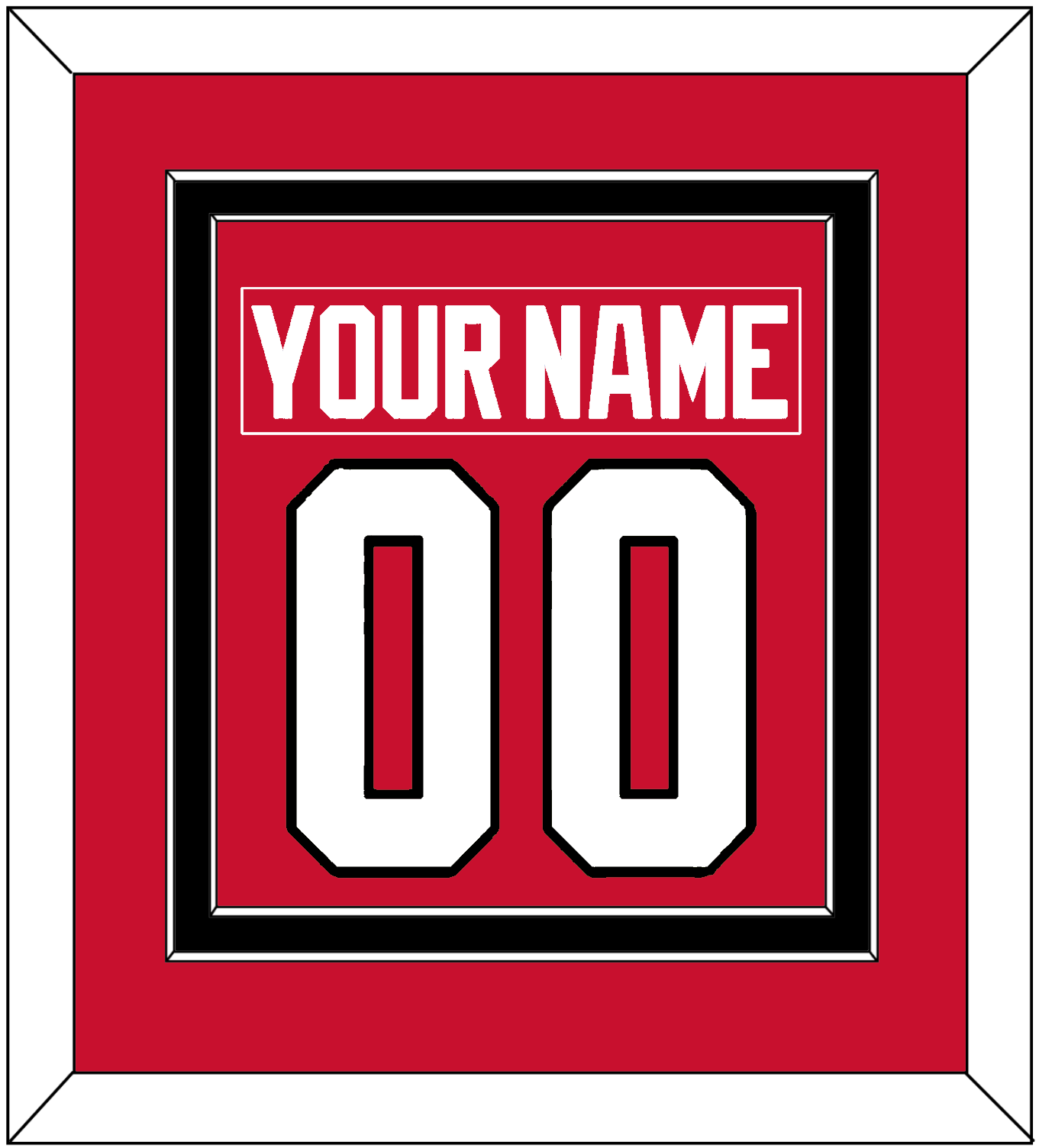 Chicago Nameplate & Number (Back) Combined - Home Red - Signature Tier 2