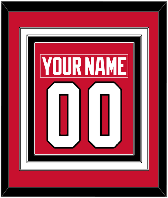 Chicago Nameplate & Number (Back) Combined - Home Red - Triple Mat 2