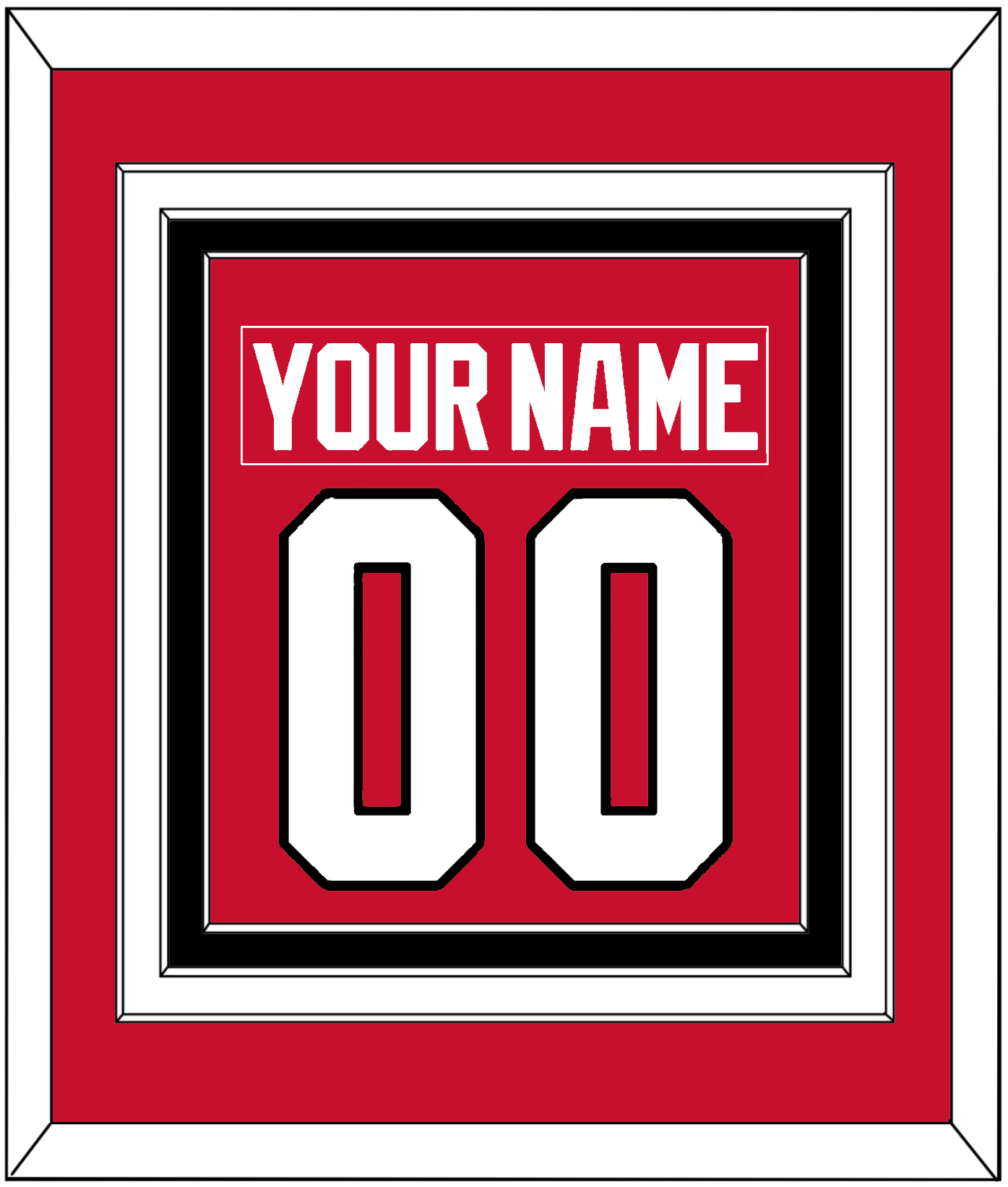 Chicago Nameplate & Number (Back) Combined - Home Red (2007-2017) - Premier Tier 2