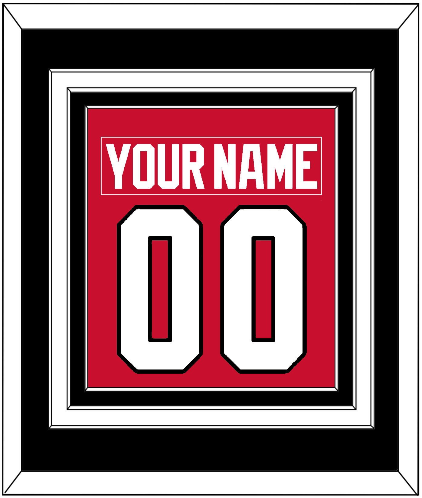 Chicago Nameplate & Number (Back) Combined - Home Red - Premier Tier 3