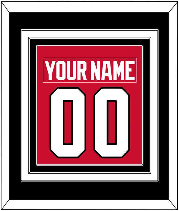 Chicago Nameplate & Number (Back) Combined - Home Red - Triple Mat 3