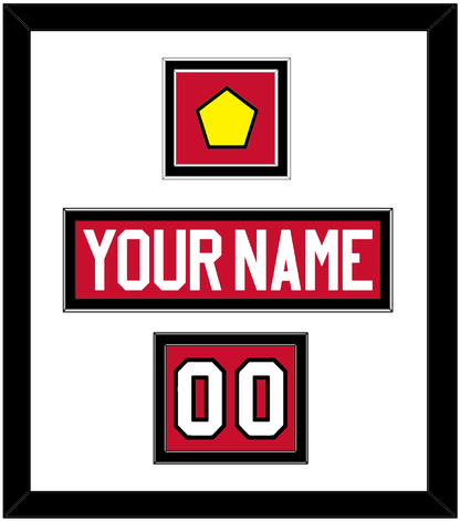 Chicago Nameplate, Number (Shoulder) & Jersey Logo Patch - Home Red - Signature Tier 1