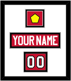 Chicago Nameplate, Number (Shoulder) & Jersey Logo Patch - Home Red (2007-2017) - Double Mat 1