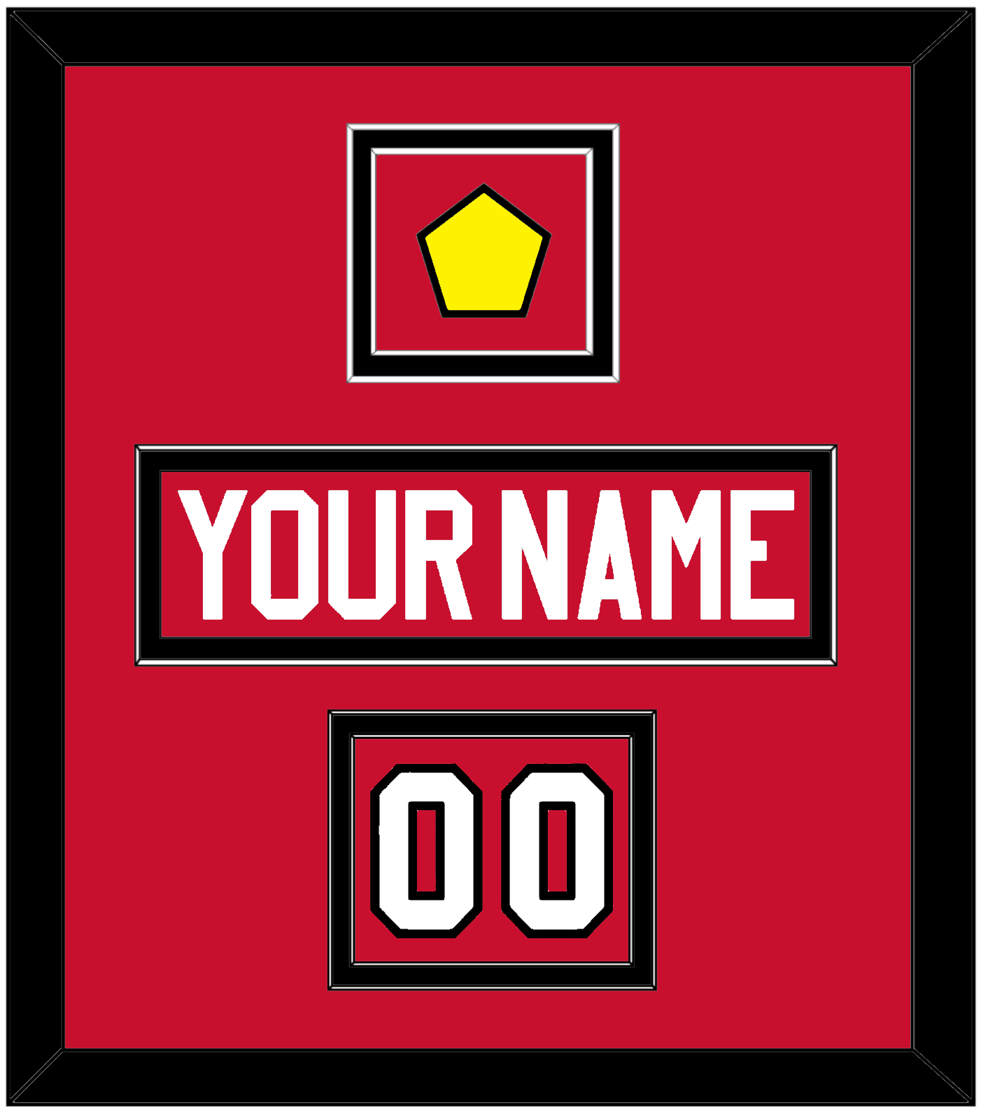 Chicago Nameplate, Number (Shoulder) & Jersey Logo Patch - Road Red (1977-1996) - Signature Tier 2