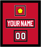 Chicago Nameplate, Number (Shoulder) & Jersey Logo Patch - Home Red (2007-2017) - Double Mat 2
