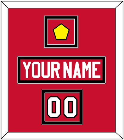 Chicago Nameplate, Number (Shoulder) & Jersey Logo Patch - Home Red (2007-2017) - Signature Tier 2