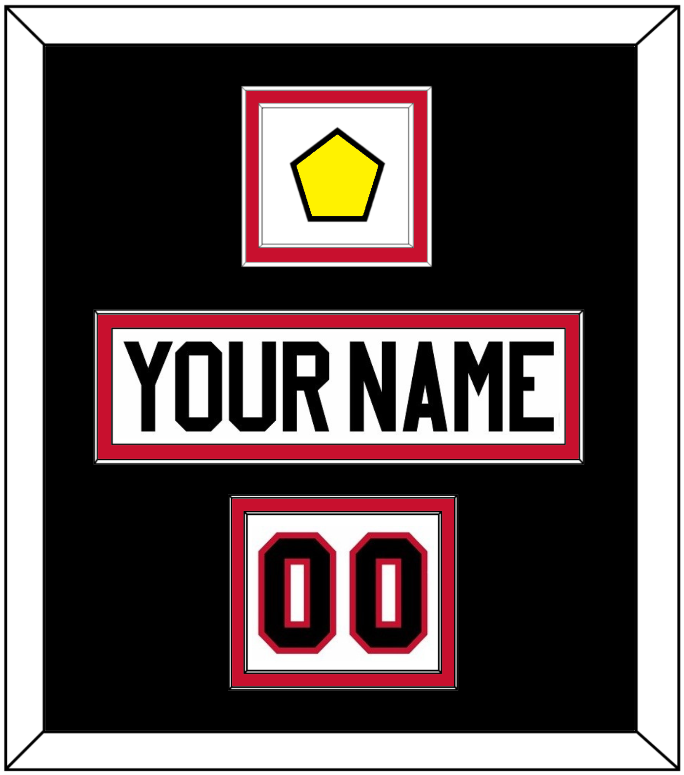 Chicago Nameplate, Number (Shoulder) & Jersey Logo Patch - Home White (1977-1996) - Signature Tier 3