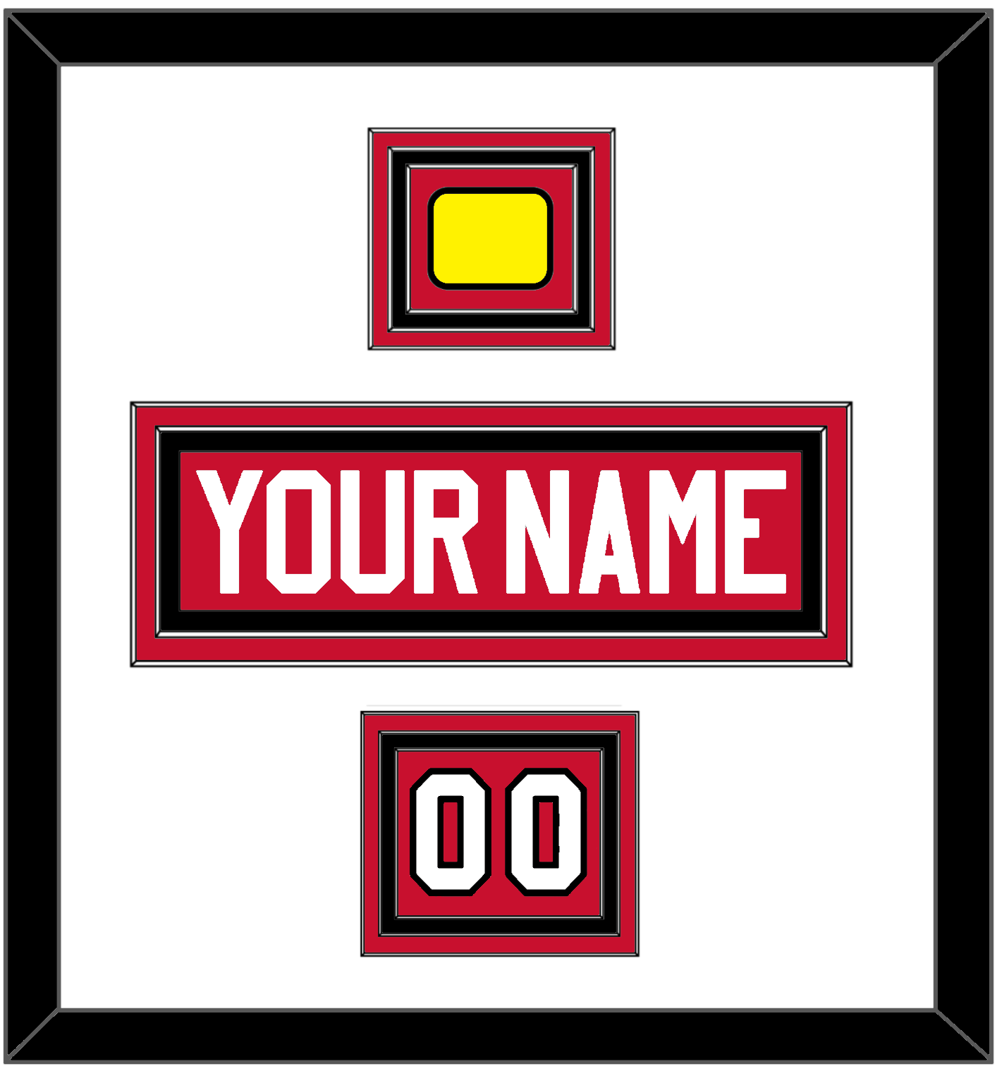 Chicago Nameplate, Number (Shoulder) & Jersey Logo Patch - Home Red - Premier Tier 1