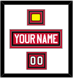Chicago Nameplate, Number (Shoulder) & Jersey Logo Patch - Home Red (2007-2017) - Triple Mat 1