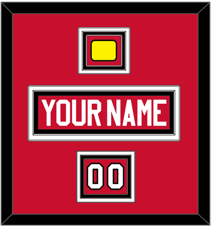 Chicago Nameplate, Number (Shoulder) & Jersey Logo Patch - Road/Home Red (1999-2007) - Premier Tier 2