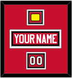 Chicago Nameplate, Number (Shoulder) & Jersey Logo Patch - Road/Home Red (1999-2007) - Triple Mat 2
