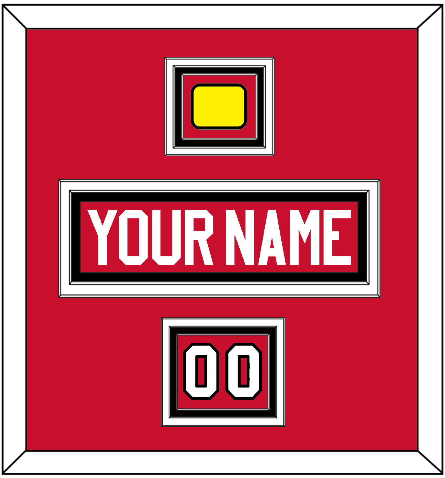 Chicago Nameplate, Number (Shoulder) & Jersey Logo Patch - Home Red (2007-2017) - Premier Tier 2