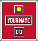 Chicago Nameplate, Number (Shoulder) & Jersey Logo Patch - Home Red (2007-2017) - Triple Mat 2