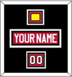 Chicago Nameplate, Number (Shoulder) & Jersey Logo Patch - Home Red (2007-2017) - Triple Mat 3