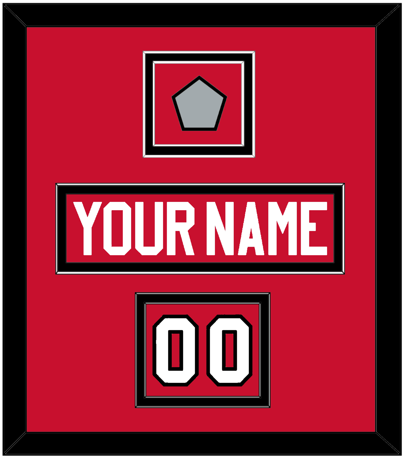 Chicago Nameplate, Number (Shoulder) & Stanley Cup Finals Patch - Home Red (2007-2017) - Signature Tier 2