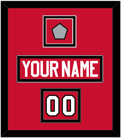 Chicago Nameplate, Number (Shoulder) & Stanley Cup Finals Patch - Home Red (2007-2017) - Signature Tier 2