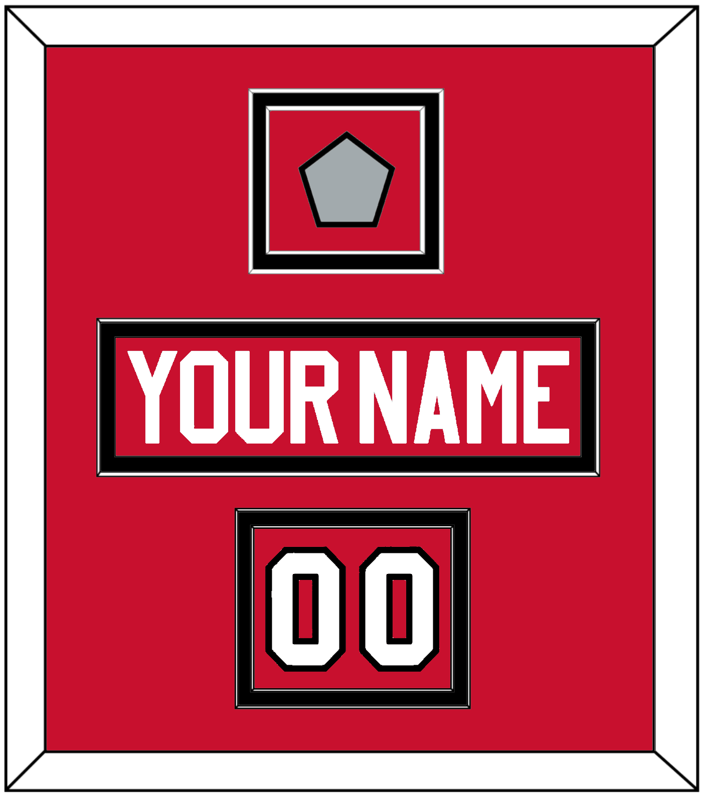 Chicago Nameplate, Number (Shoulder) & Stanley Cup Champions Patch - Home Red (2007-2017) - Signature Tier 2