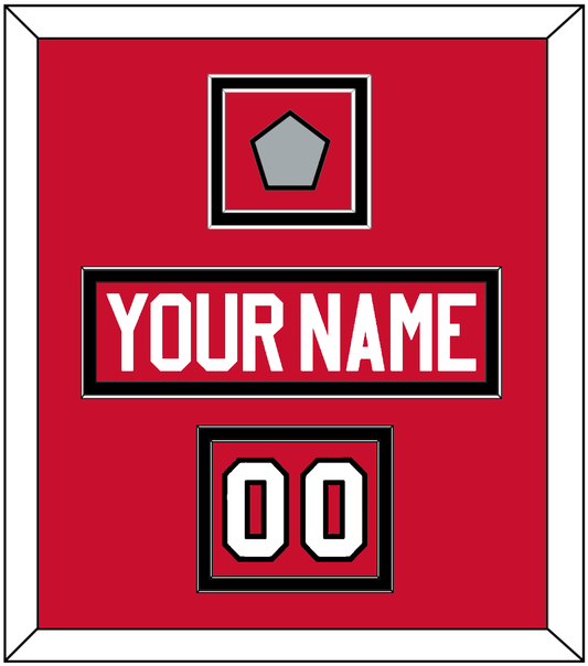 Chicago Nameplate, Number (Shoulder) & Stanley Cup Champions Patch - Home Red (2007-2017) - Signature Tier 2
