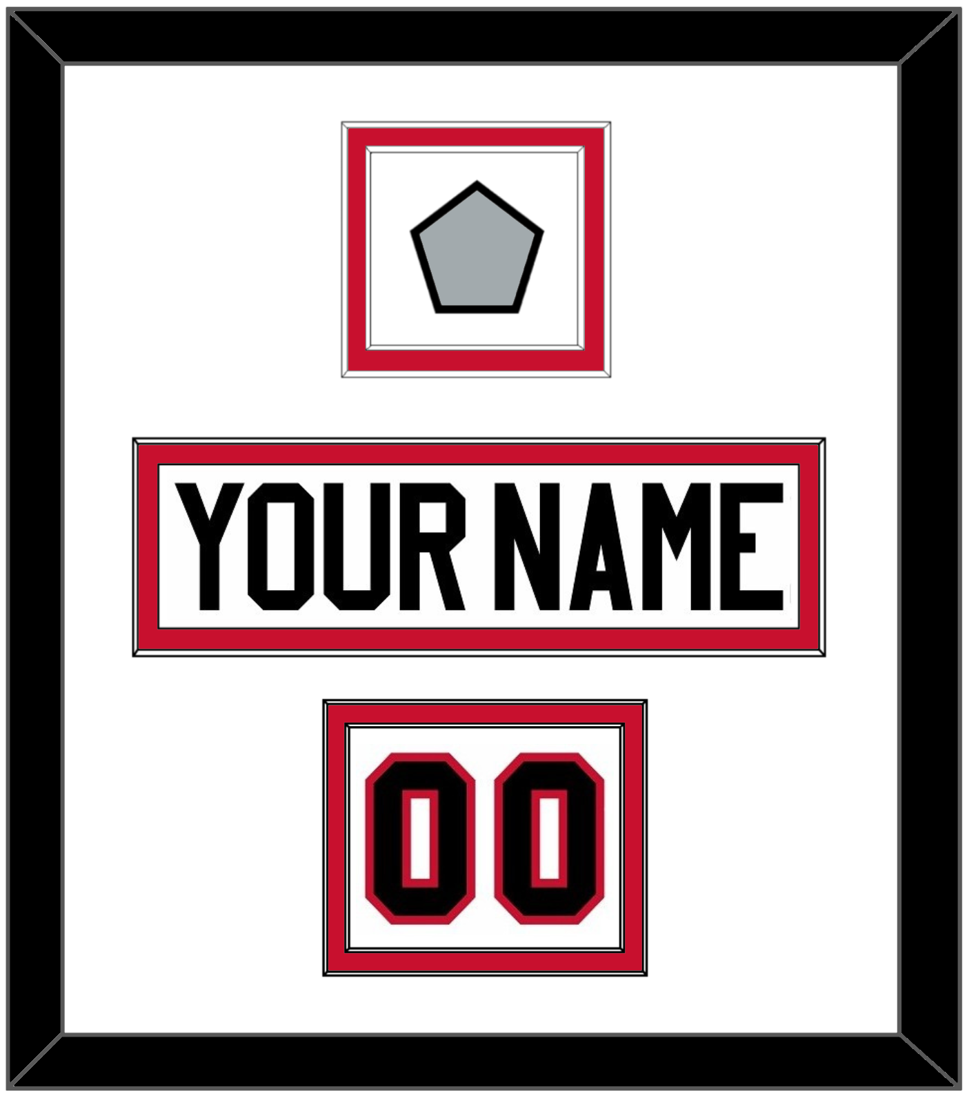 Chicago Nameplate, Number (Shoulder) & Stanley Cup Champions Patch - Road White (2007-2017) - Signature Tier 1