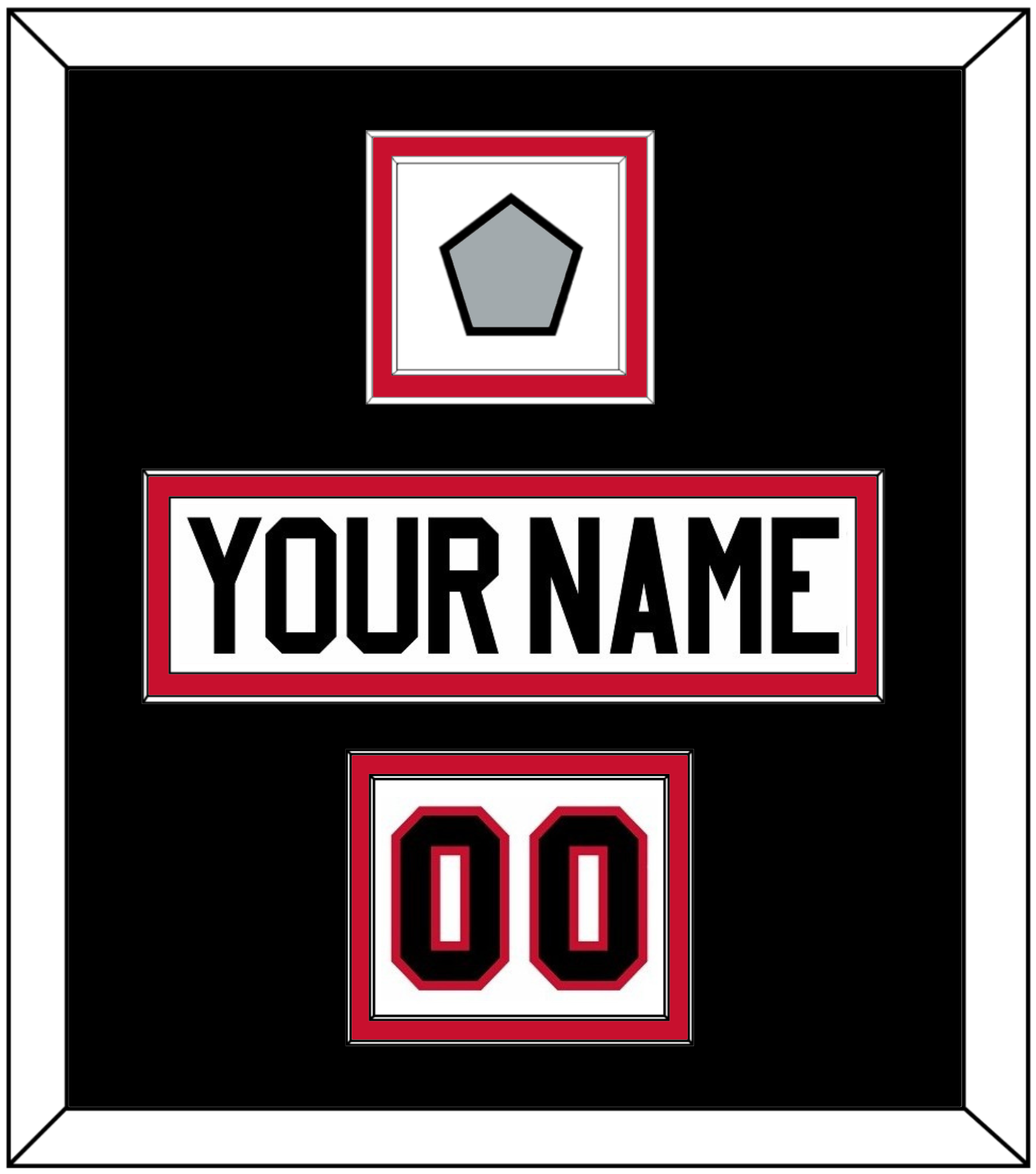 Chicago Nameplate, Number (Shoulder) & Stanley Cup Champions Patch - Road White (2007-2017) - Signature Tier 3
