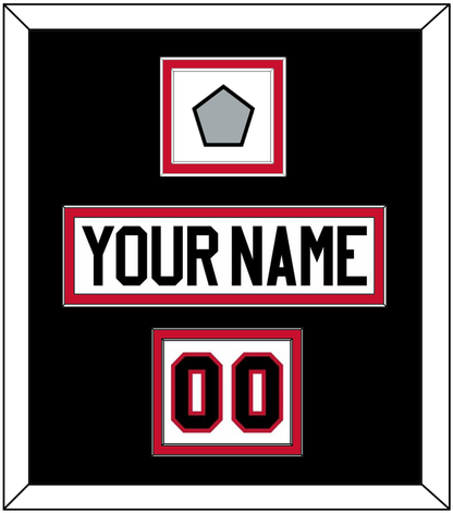 Chicago Nameplate, Number (Shoulder) & Stanley Cup Champions Patch - Road White (2007-2017) - Signature Tier 3