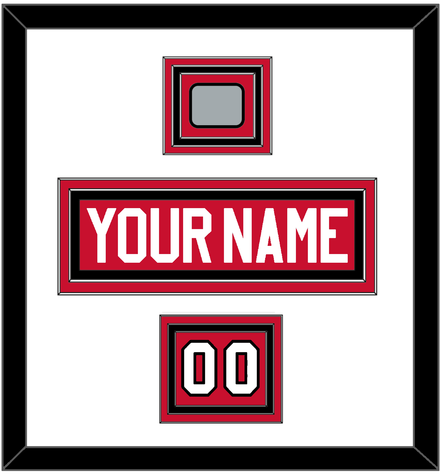 Chicago Nameplate, Number (Shoulder) & Stanley Cup Champions Patch - Home Red (2007-2017) - Premier Tier 1