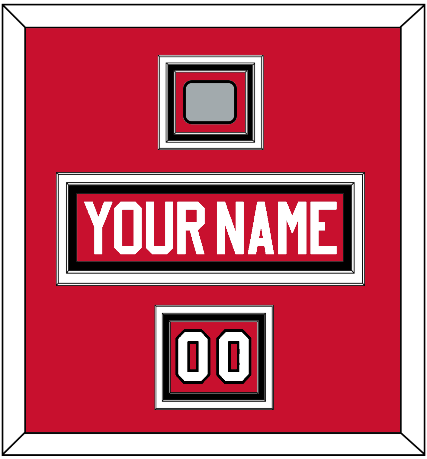 Chicago Nameplate, Number (Shoulder) & Stanley Cup Champions Patch - Home Red (2007-2017) - Premier Tier 2
