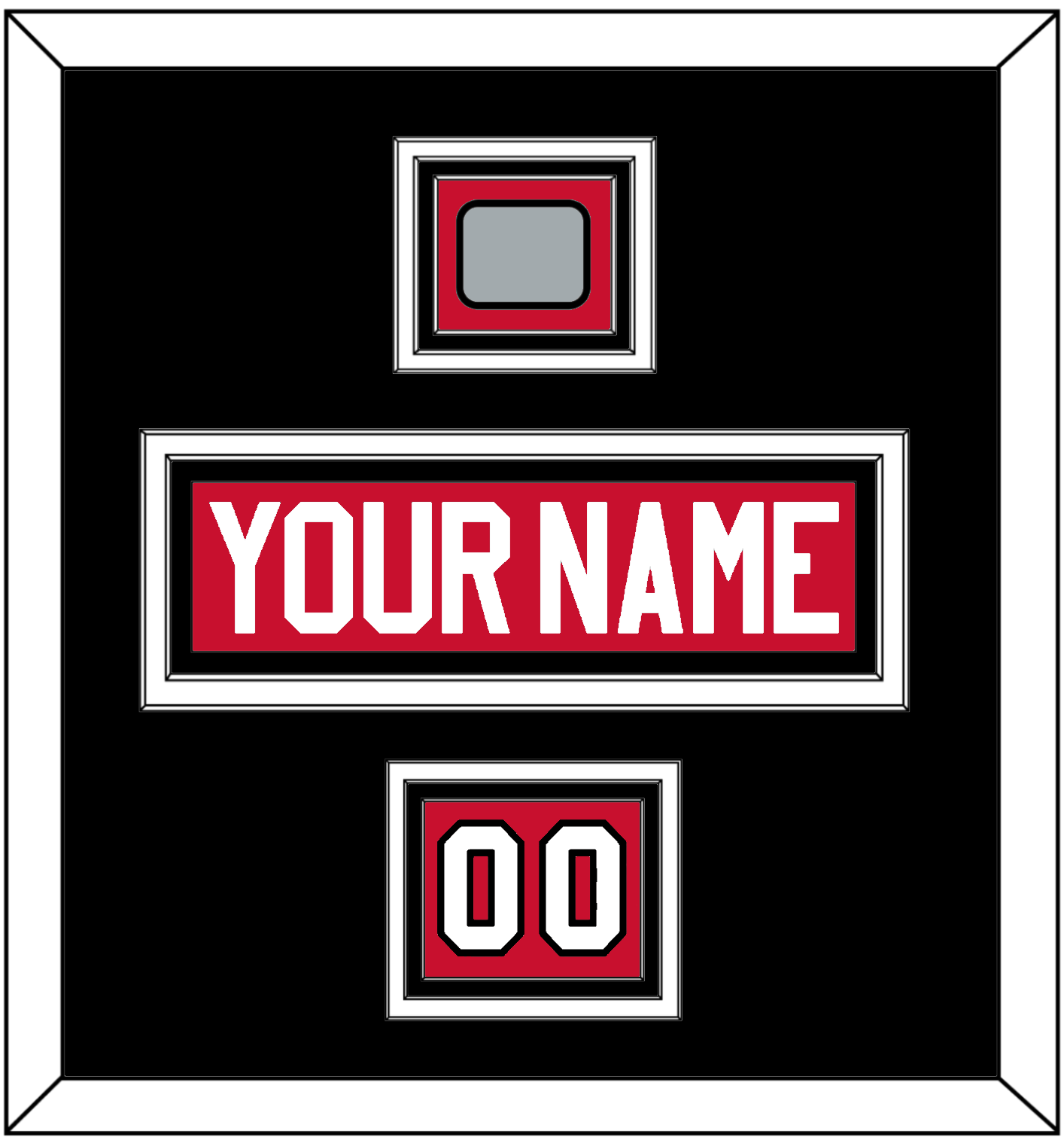 Chicago Nameplate, Number (Shoulder) & Stanley Cup Champions Patch - Home Red (2007-2017) - Premier Tier 3