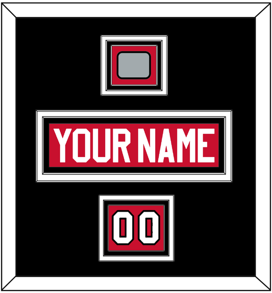 Chicago Nameplate, Number (Shoulder) & Stanley Cup Finals Patch - Home Red (2007-2017) - Premier Tier 3