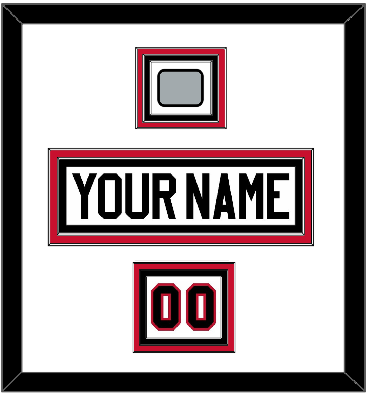 Chicago Nameplate, Number (Shoulder) & Stanley Cup Champions Patch - Road White (2007-2017) - Premier Tier 1