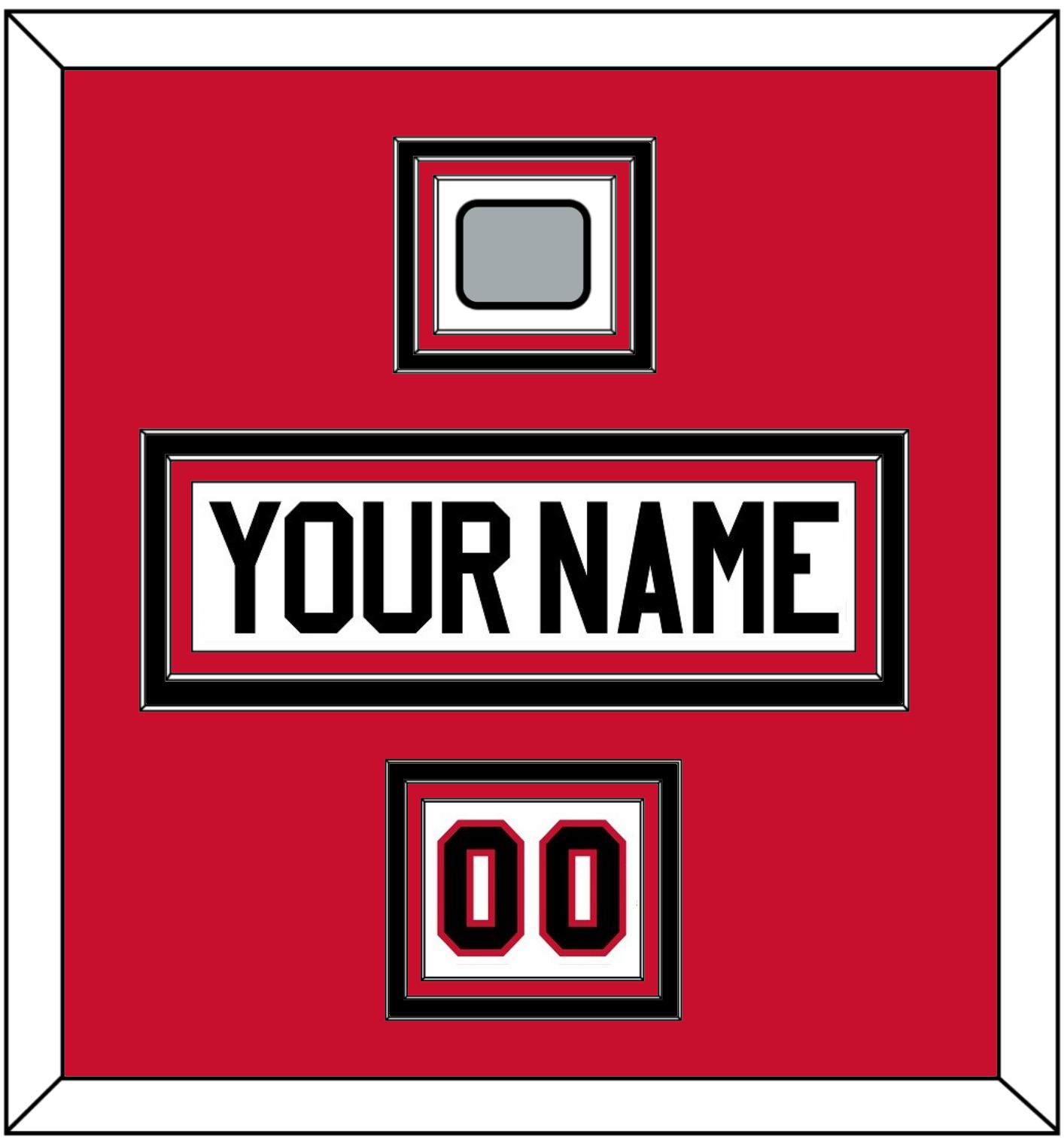 Chicago Nameplate, Number (Shoulder) & Stanley Cup Champions Patch - Road White (2007-2017) - Premier Tier 2