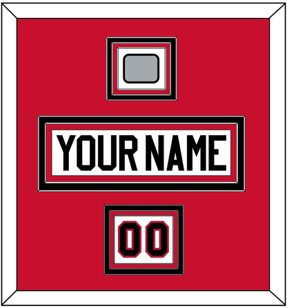 Chicago Nameplate, Number (Shoulder) & Stanley Cup Champions Patch - Road White (2007-2017) - Premier Tier 2